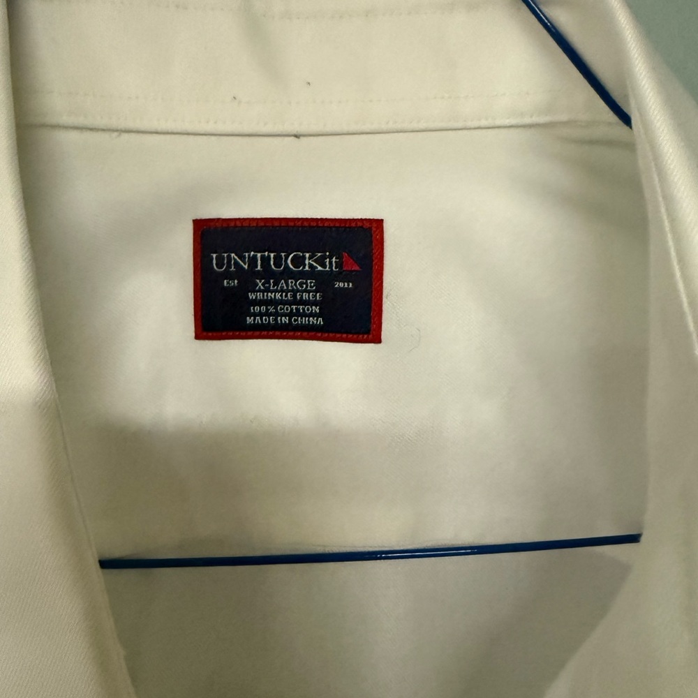 UNTUCKit White Men's Dress Shirt - Long Sleeve Button Front XL - Picture 2 of 4